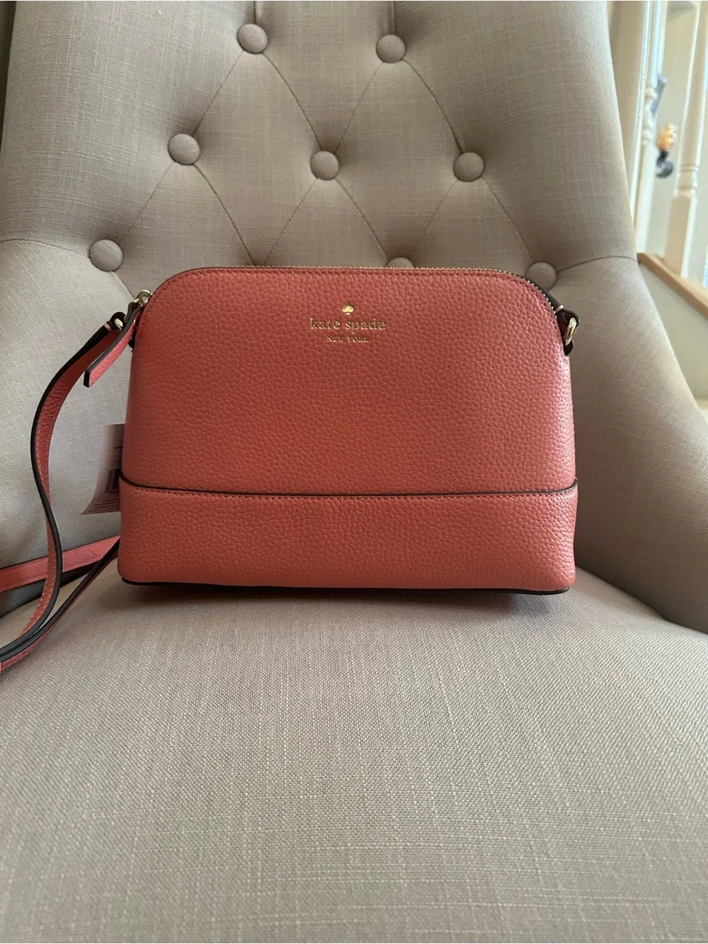 kate spade Coral-Peach Pebbled Leather Crossbody Bag